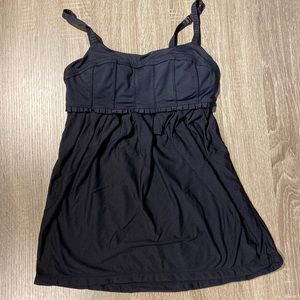 Lululemon Black Pritti Ruffle Tank (Size 4)